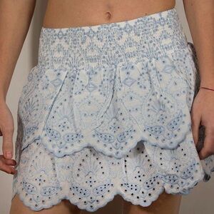 Subdued Charming Blue Lace teen Skirt